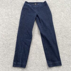 SlimSation Straight Jeans Womens 6 (28x27) Dark Wash High Rise Stretch Denim